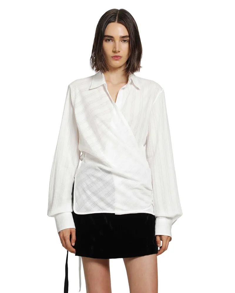 Ann Demeulemeester Alba Wrap Shirt White