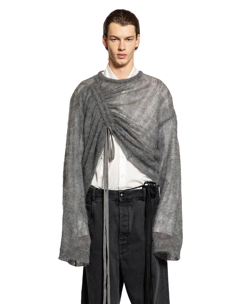 Ann Demeulemeester Palmar Drawstring Sweater Grey