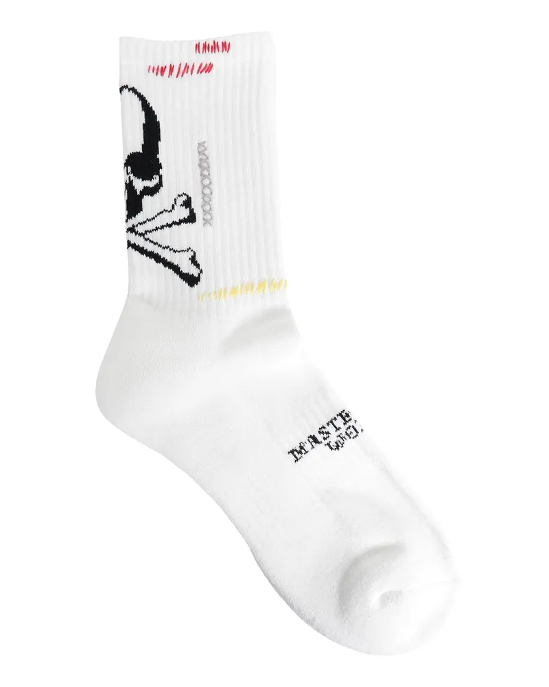 Mastermind World MW Stitch Ribbed Knit Socks White