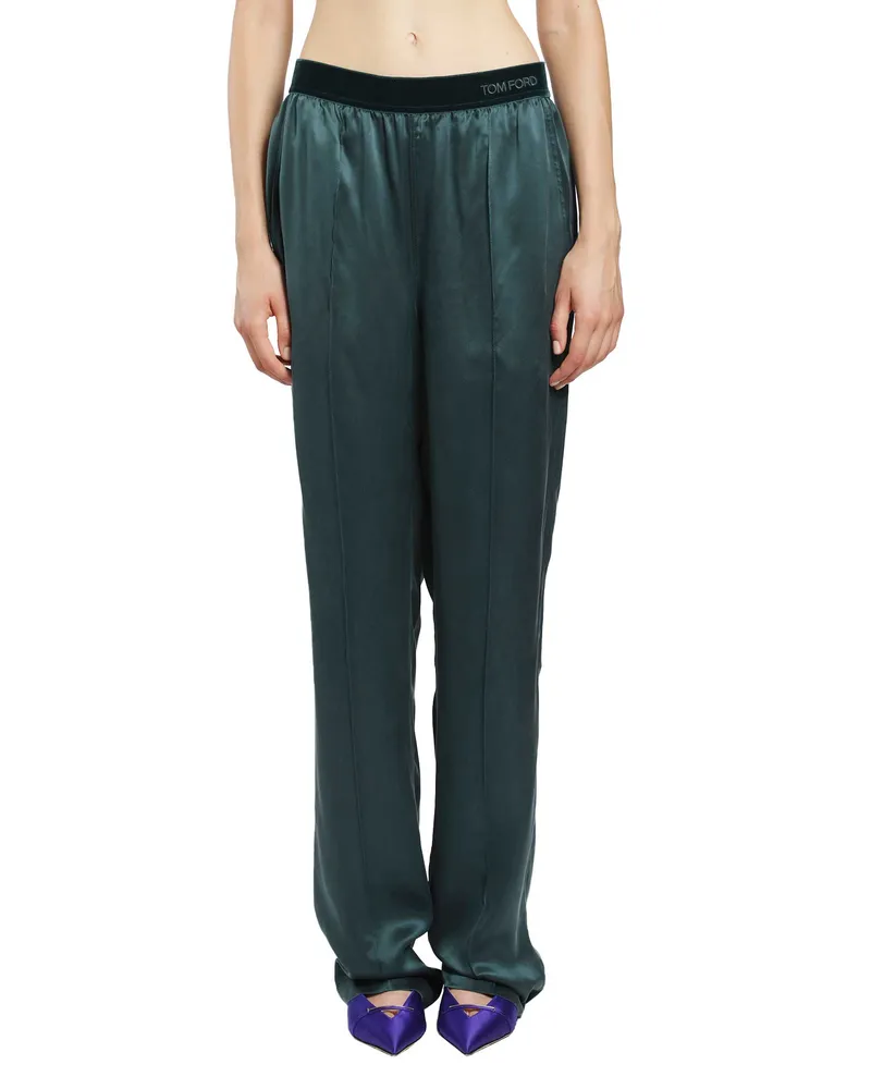 Tom Ford Silk Satin PJ Pants Green