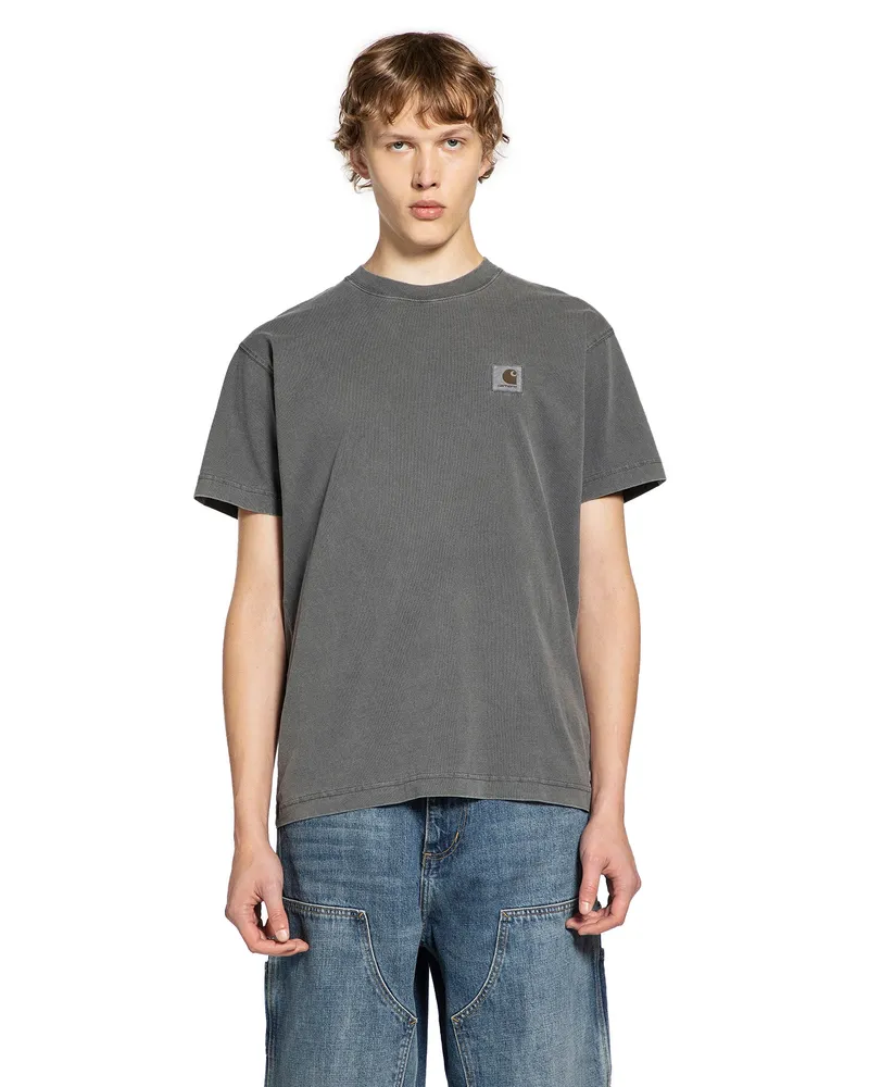 Carhartt WIP MAN GREY T-SHIRTS & TANK TOPS Grey