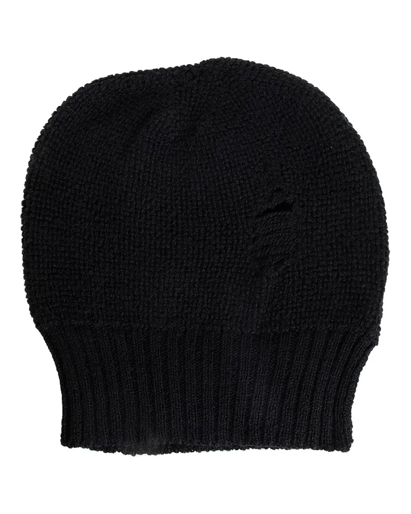 Ann Demeulemeester Edon Destroyed Seed Stitch Beanie Black