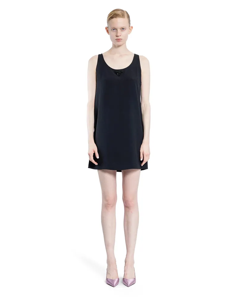 Prada Sablé Slip Dress Black