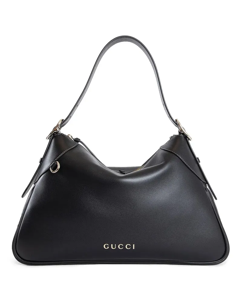 Gucci Borsa a tracolla grande con emblema GG Black