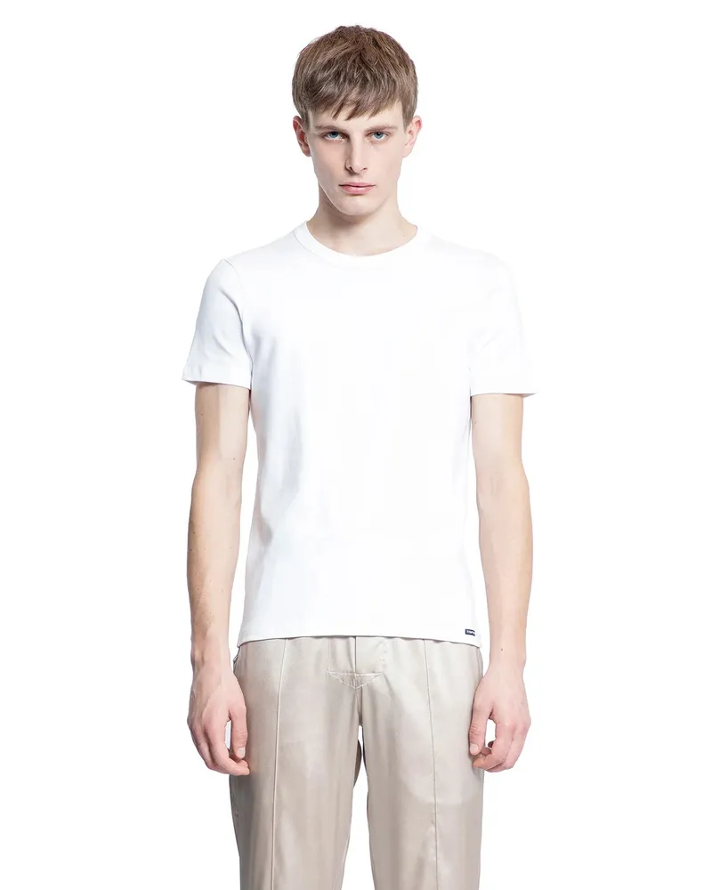 Tom Ford Stretch Cotton Jersey T-Shirt White