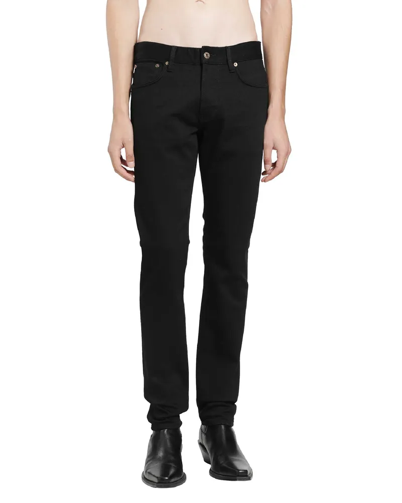 Emporio Armani Stretch Cotton Denim Slim Fit Jeans Black