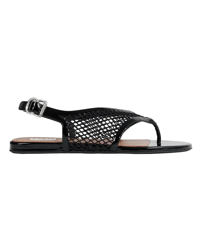 Alaïa Fishnet Flat Sandals Black