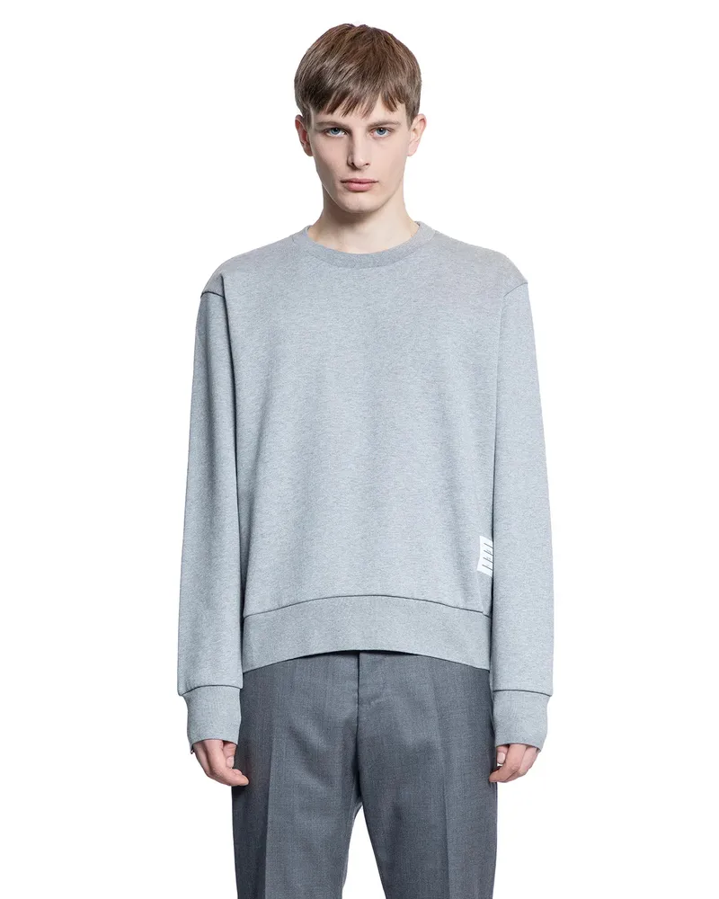 Thom Browne Loopback Stripe Sweatshirt Grey