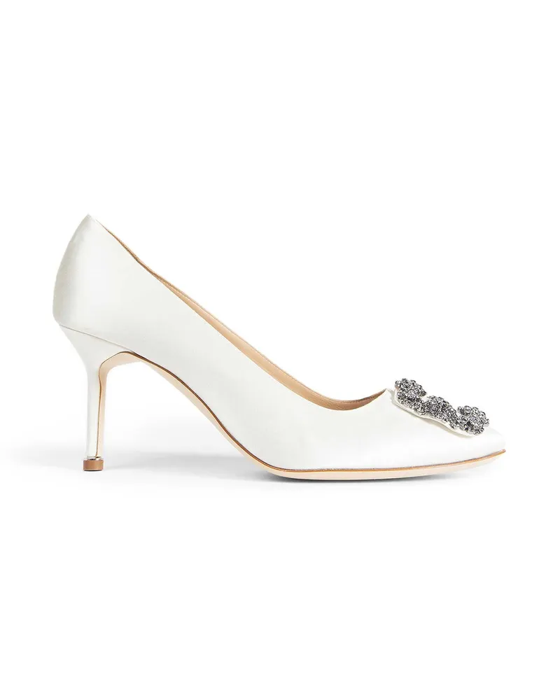 Manolo Blahnik Hangisi FMC Lanza Clava 070 Pumps White