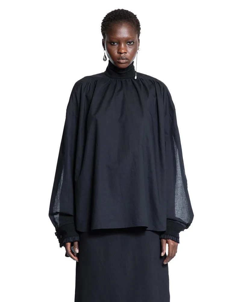Ann Demeulemeester Taru Turtleneck Blouse Black
