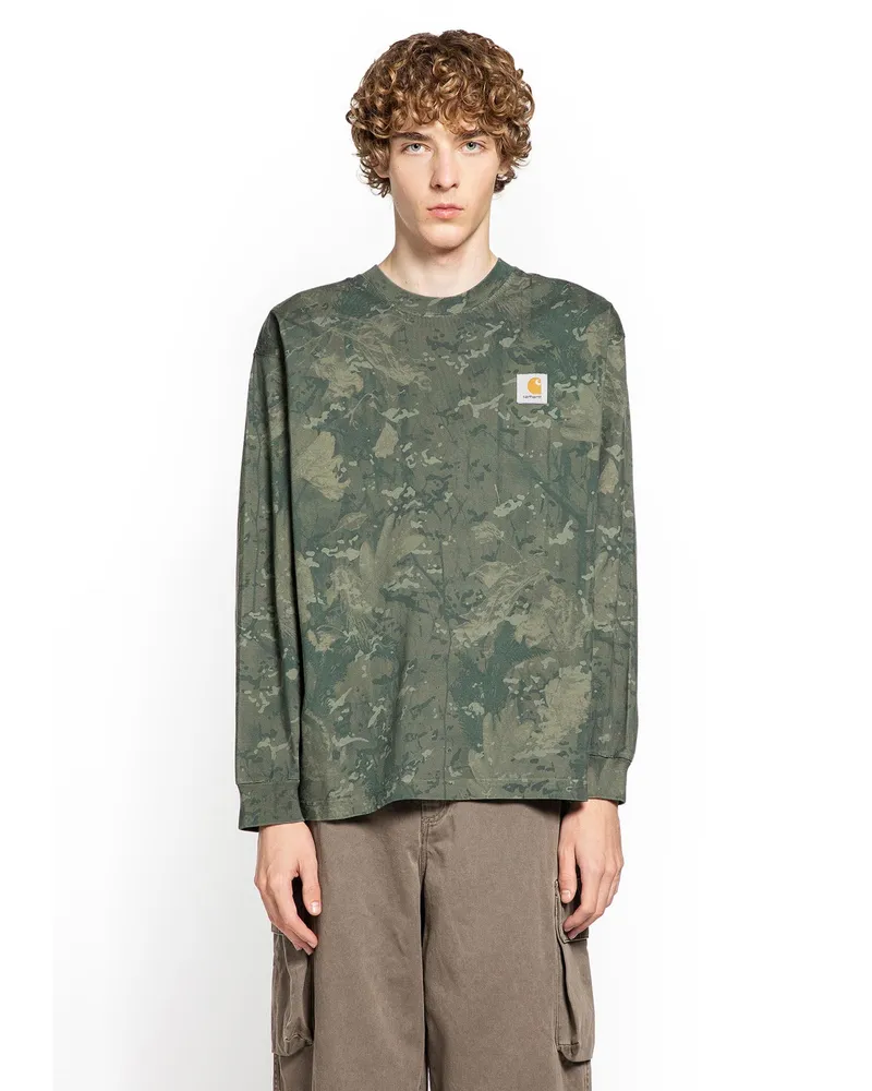Carhartt WIP MAN GREEN T-SHIRTS & TANK TOPS Green