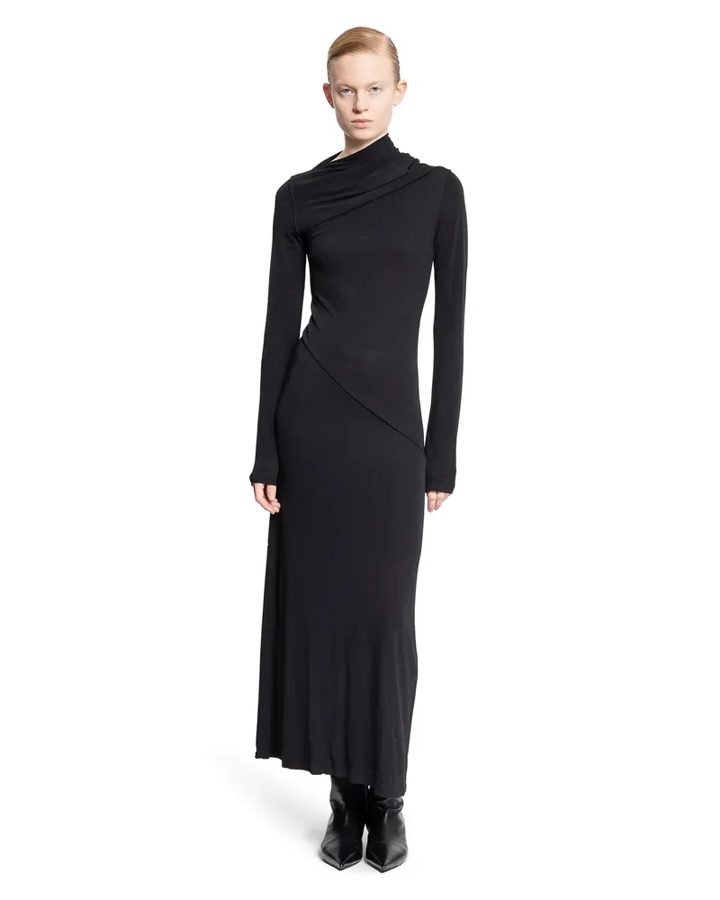 Totême Draped jersey dress Black