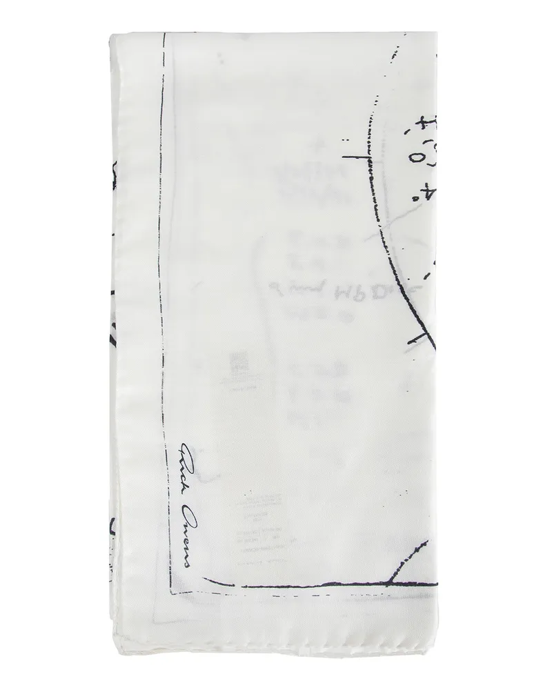 Rick Owens Temple Printed Astro Scarf Off-white