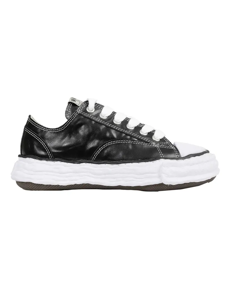 MIHARAYASUHIRO Peterson23 Wrinkled Leather Sneakers Black