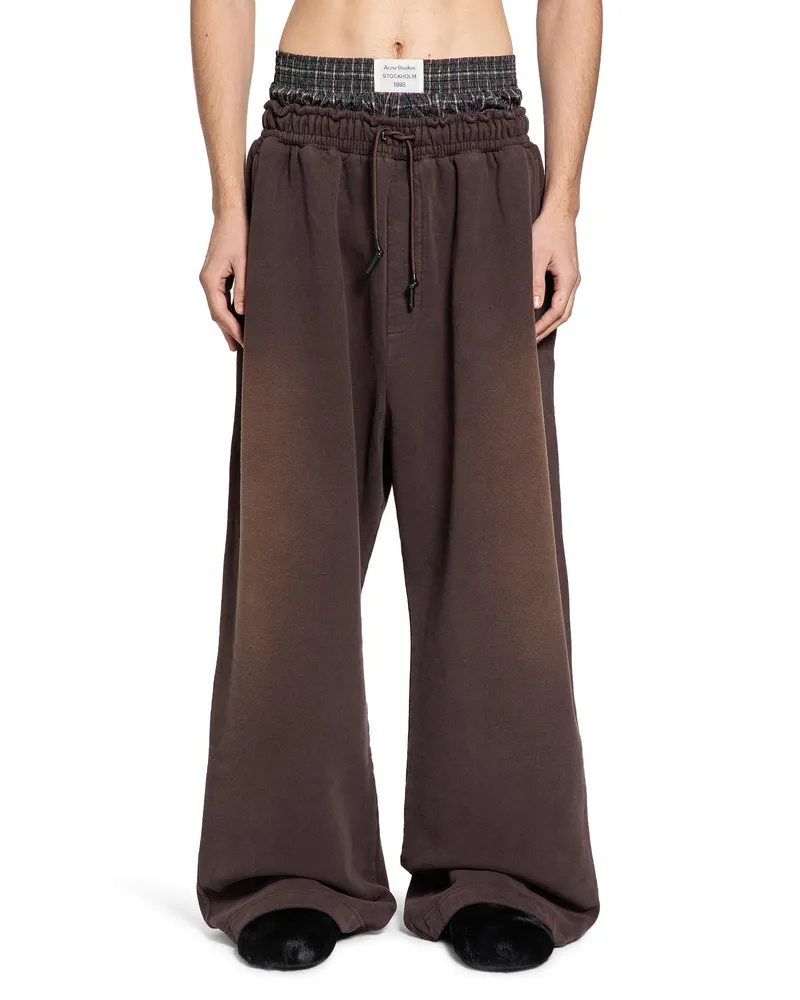 Acne Studios Layered Acne Gym Sweatpants Brown