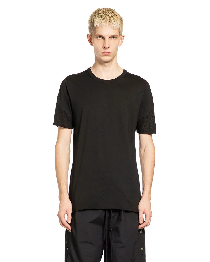 THOM KROM Spliced Cotton Jersey T-Shirt Black