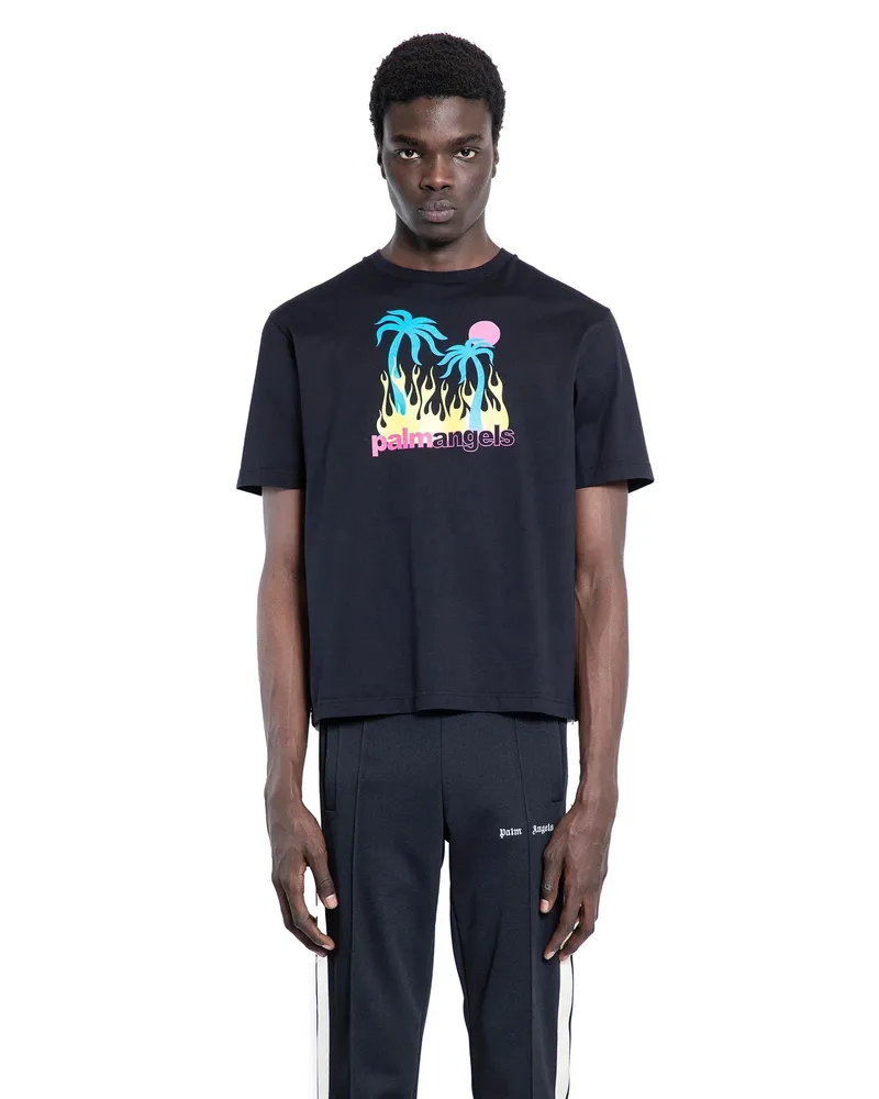 Palm Angels Burning Oasis Slim T-Shirt Black