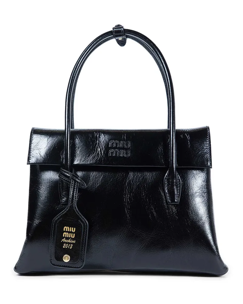Miu Miu Solitaire Shiny leather Bag Black