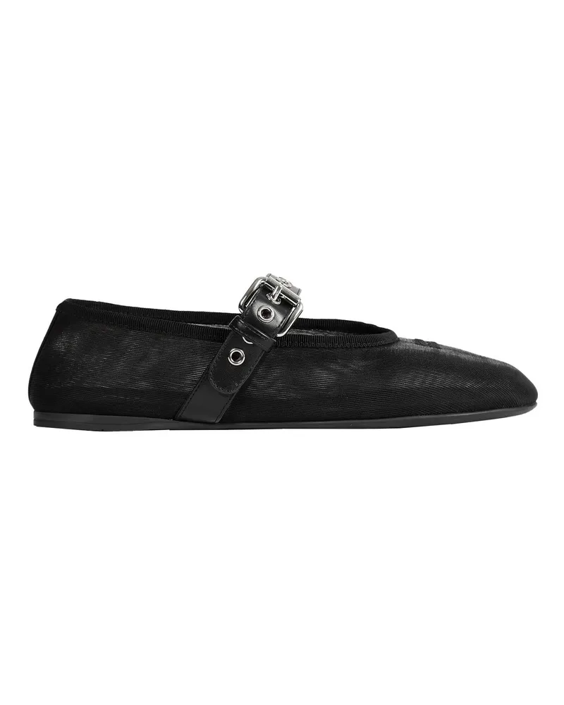 Miu Miu Mesh And Fabric Ballerinas Black