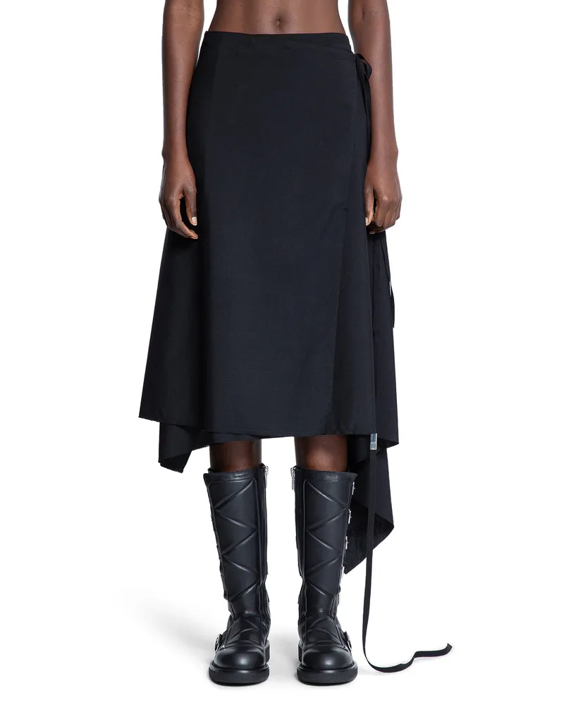Ann Demeulemeester Ylva Midi Wrap Skirt Black