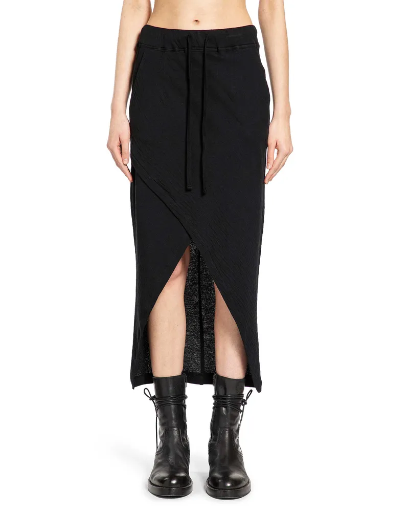 THOM KROM Front Crossed Long Skirt Black
