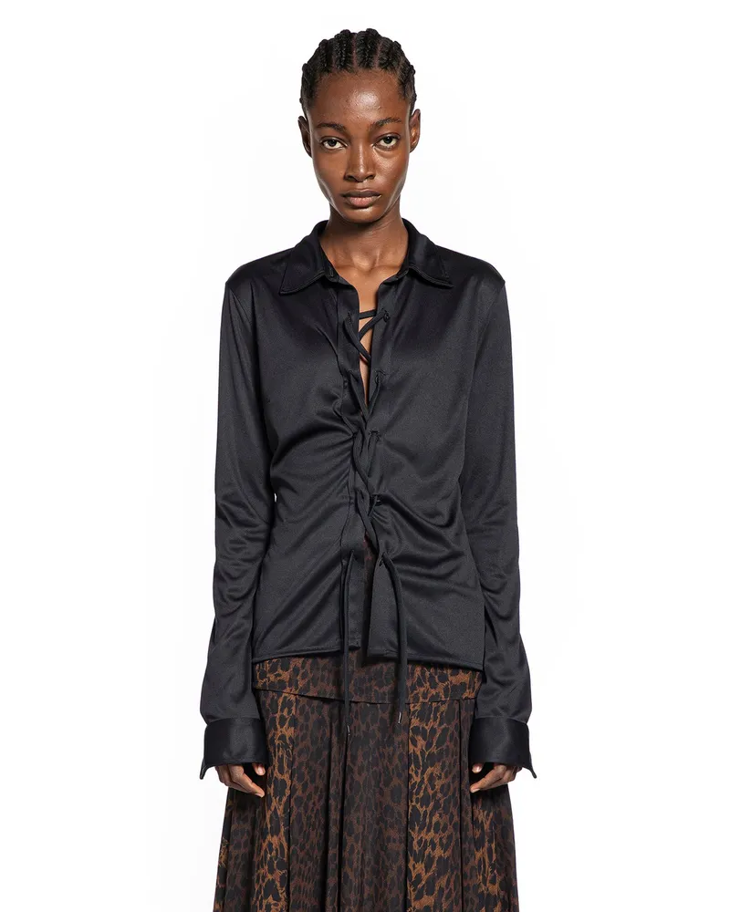 Balenciaga Lace-Up Shirt Black