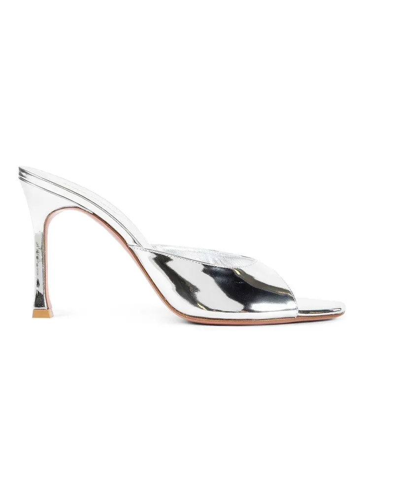 Amina Muaddi Alexa Slippers 95 Silver