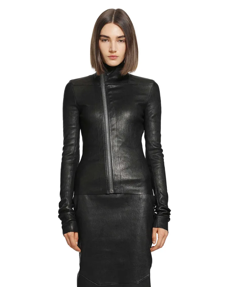 Rick Owens Tower Gary Jacket in Veg Stretch Lamb Black