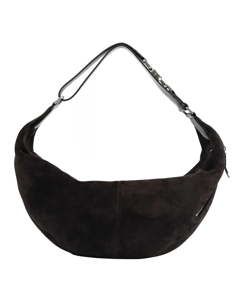 Christophe Lemaire Suede Quiver Clip Bag Brown