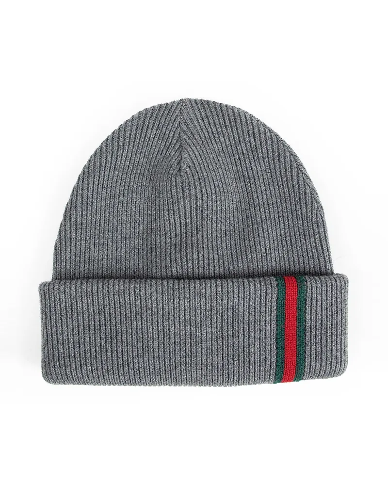 Gucci Web Wool Beanie Grey