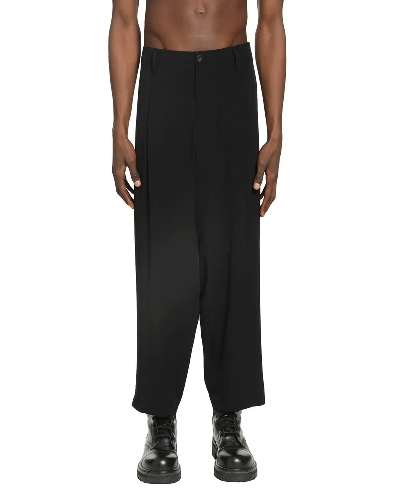 Yohji Yamamoto Out Tuck Trousers Black