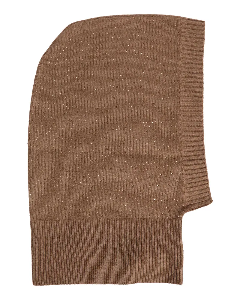 Max Mara Cashmere And Rhinestone Balaclava Brown