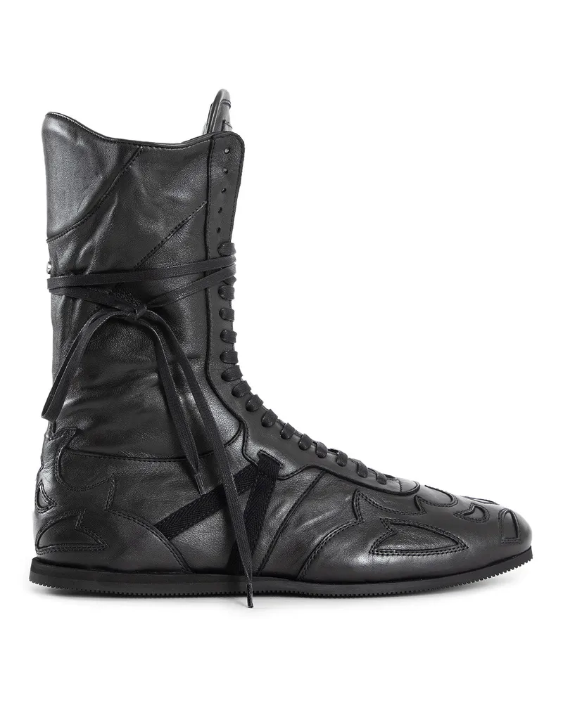 Ann Demeulemeester Palne High-Top Boxing Sneakers Black