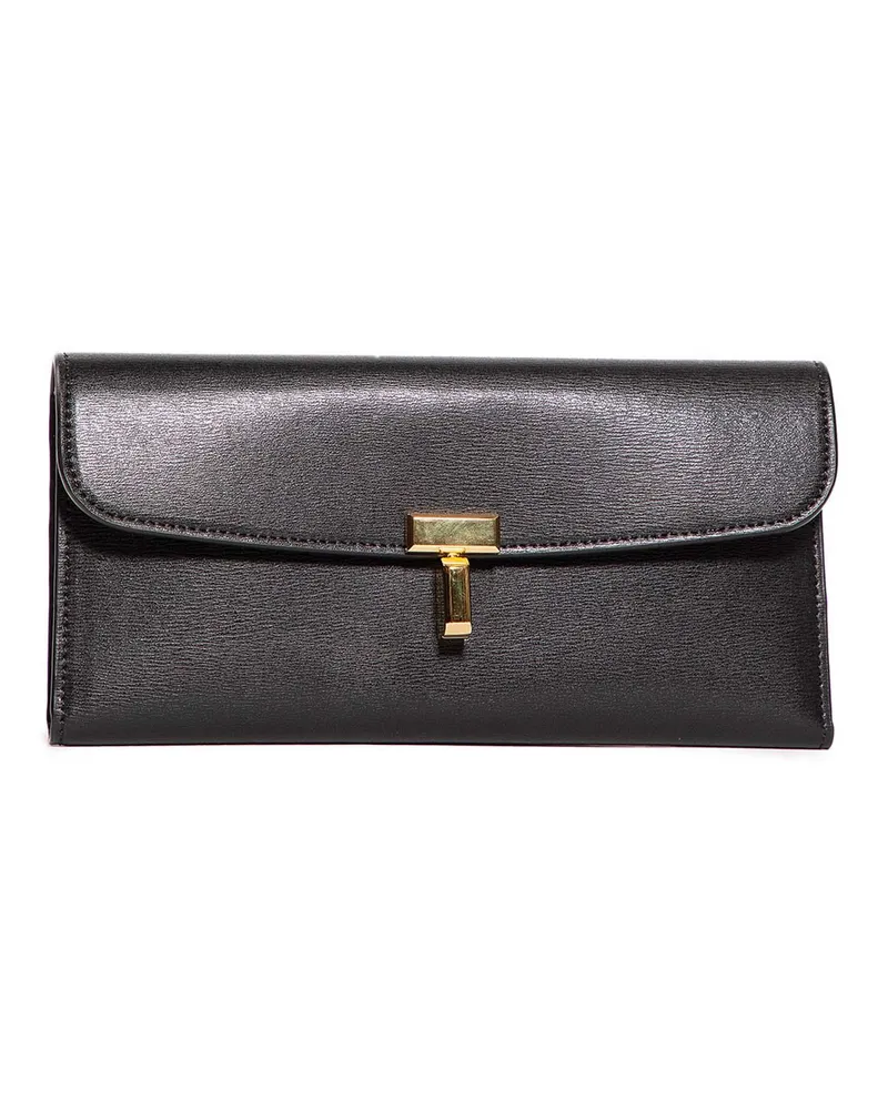 Totême T-Lock Leather Wallet Black