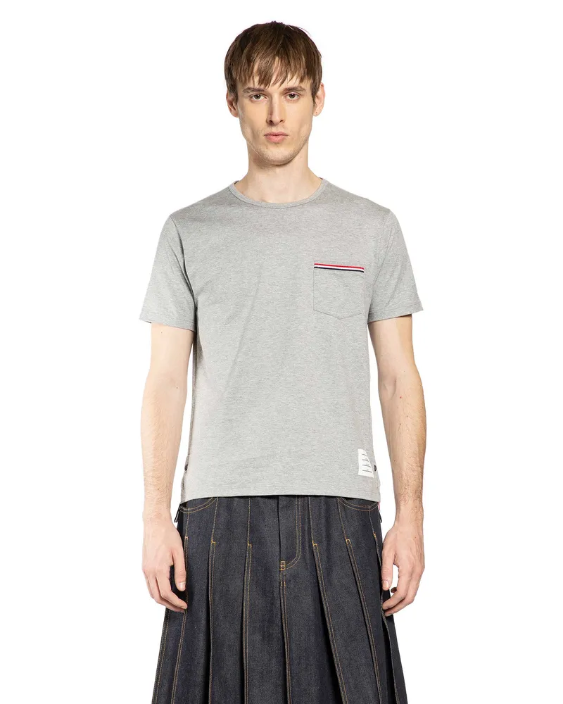Thom Browne Medium Weight Jersey Pocket T-Shirt Grey