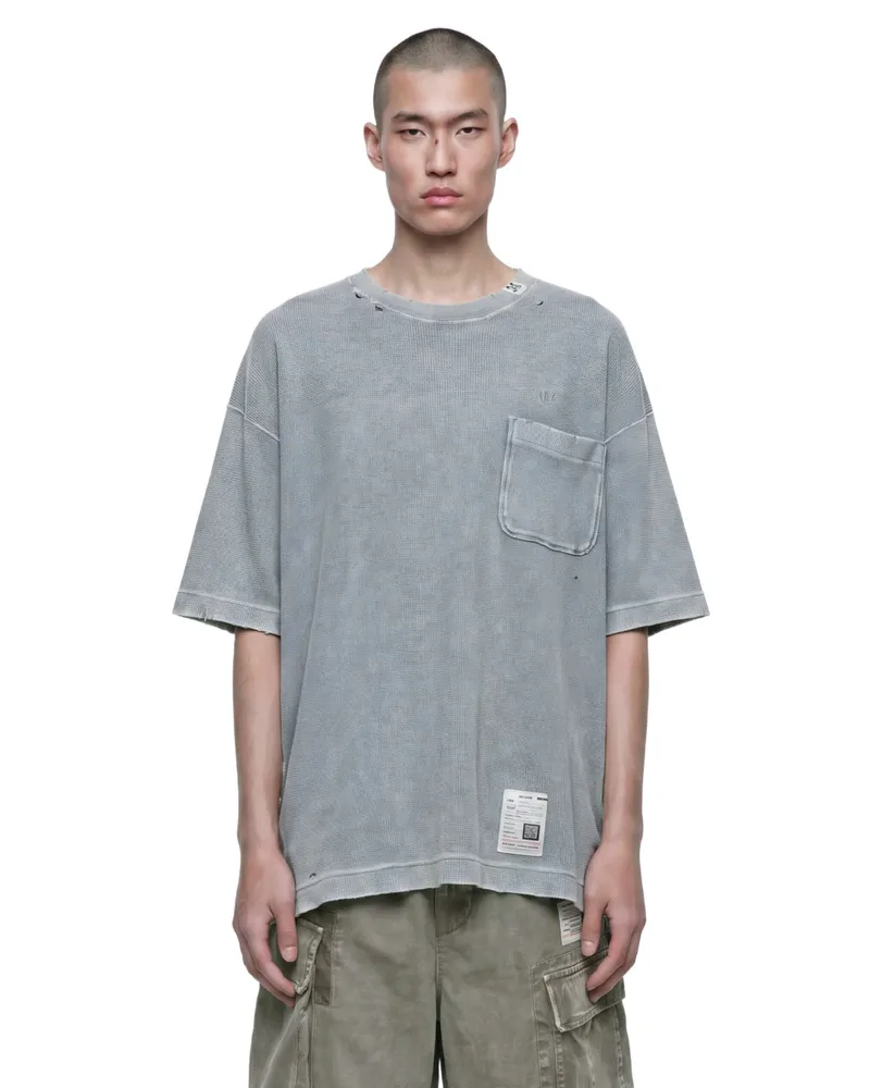 MIHARAYASUHIRO Bleached Thermal T-shirt Grey