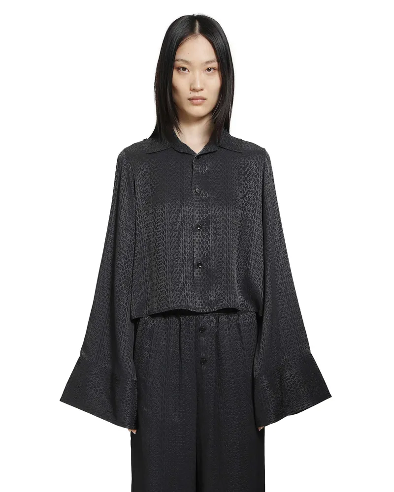 Maison Margiela Viscose Blend Jacquard Shirt Black