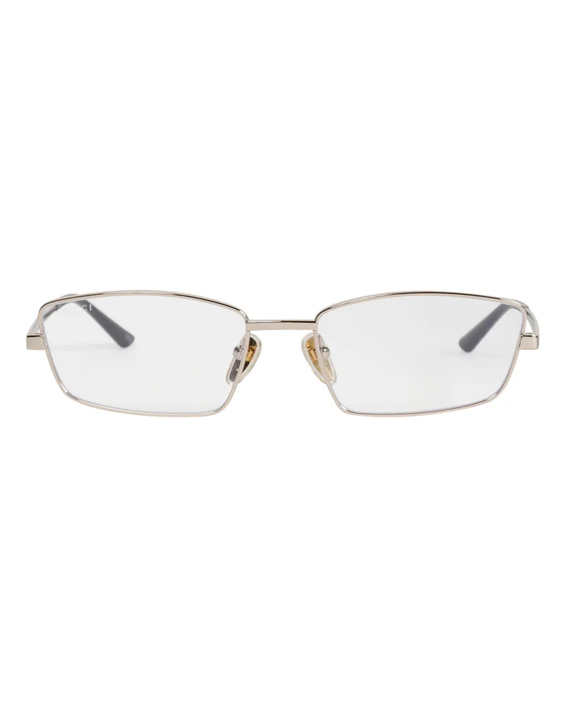Gucci Rectangular Frame Eyeglasses Gold