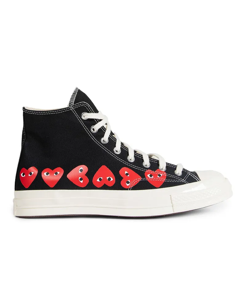 Comme des Garçons Multi Heart Hi-Top Sneakers Black