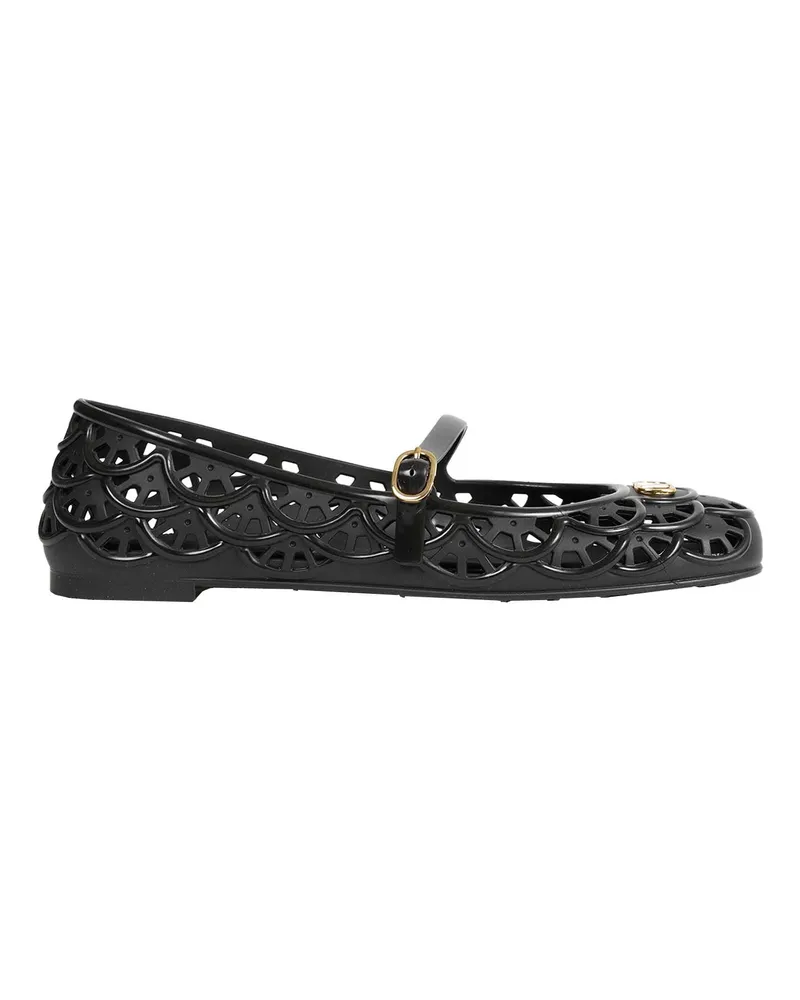 Valentino Garavani Vlogo Rubber Ballet Flats Black
