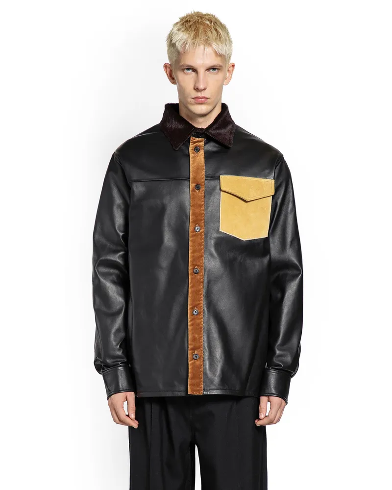 Marni Leather Shirt Black