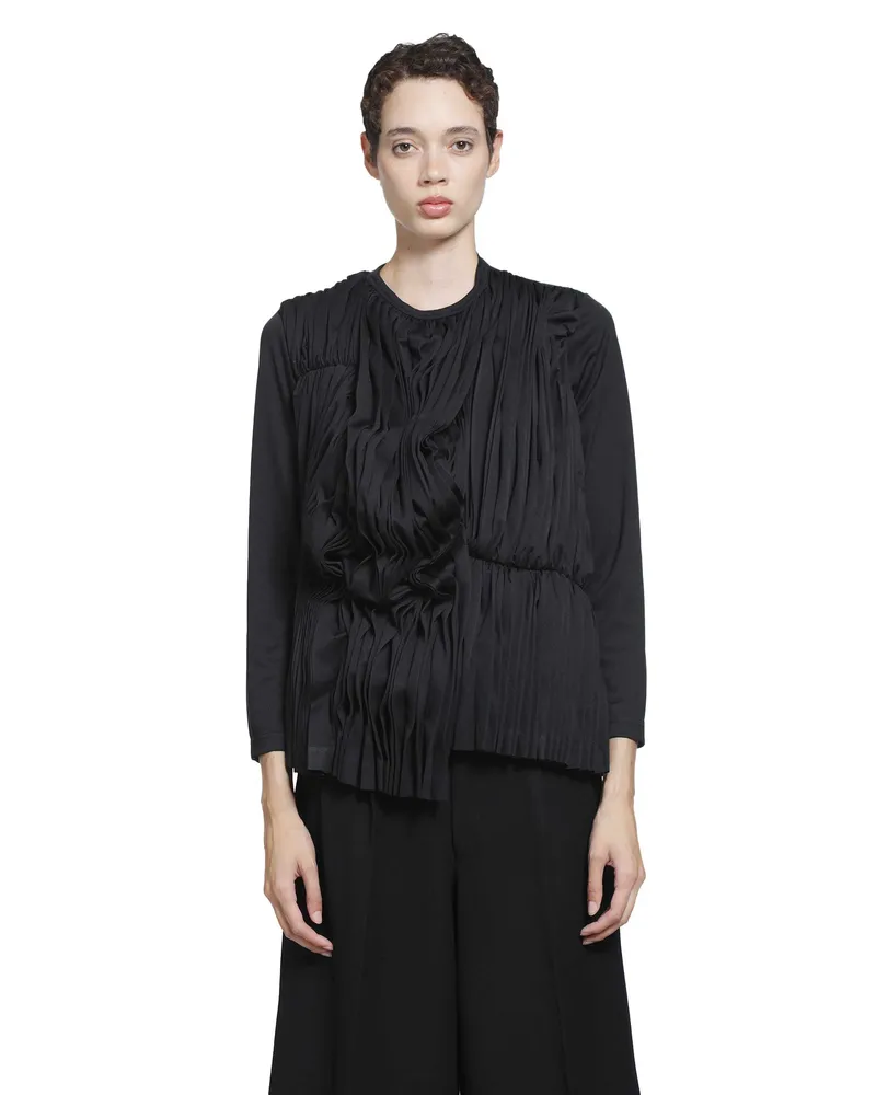 Comme des Garçons Pleated Nylon Top Black