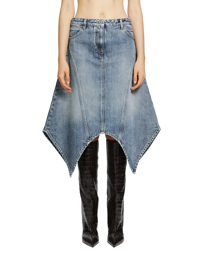 ATTICO Denim Midi Skirt Blue
