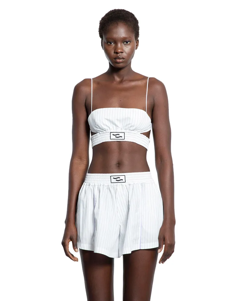 SSHEENA Baseball Stripes Top White