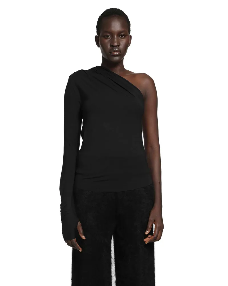 THOM KROM One Shoulder Top Black