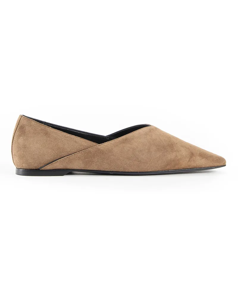 Totême The Everyday Suede Flats Beige
