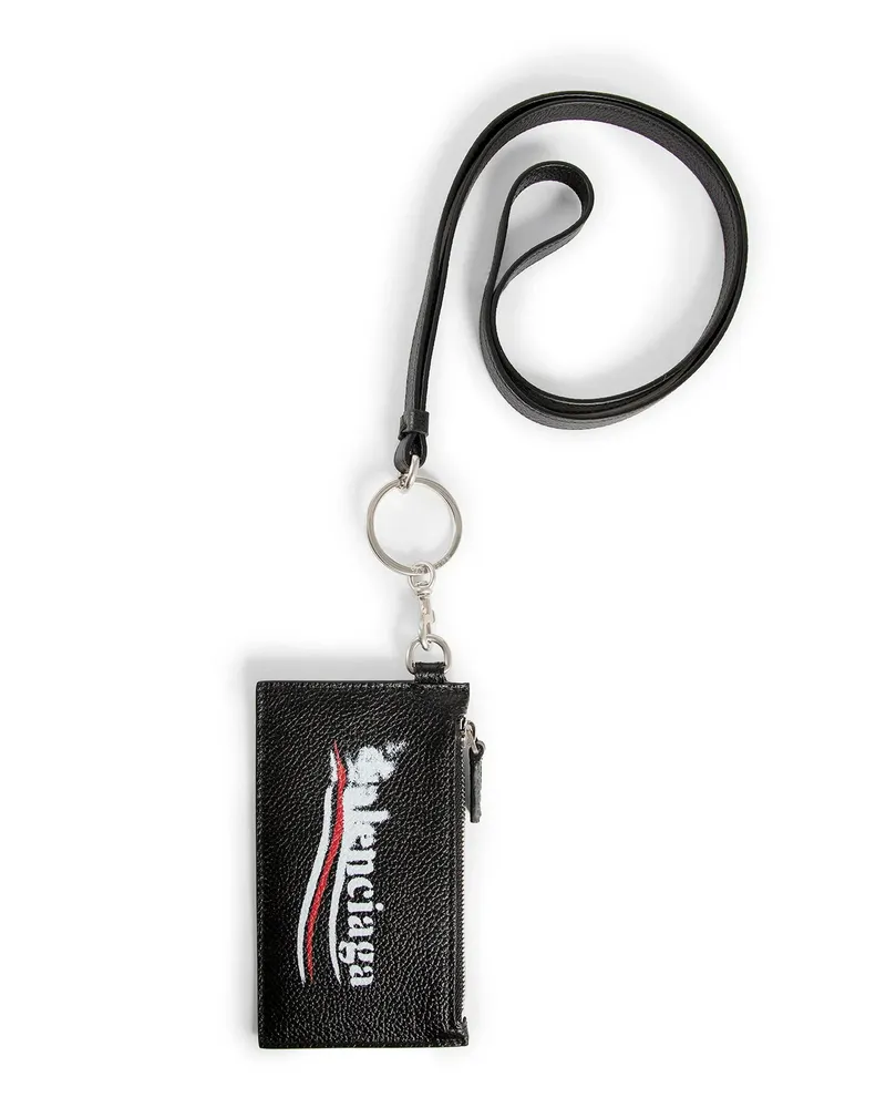 Balenciaga Cash Case Keyring Black