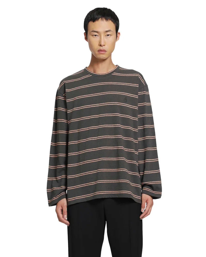 Jil Sander Cotton Crewneck Long Sleeve T-Shirt Grey