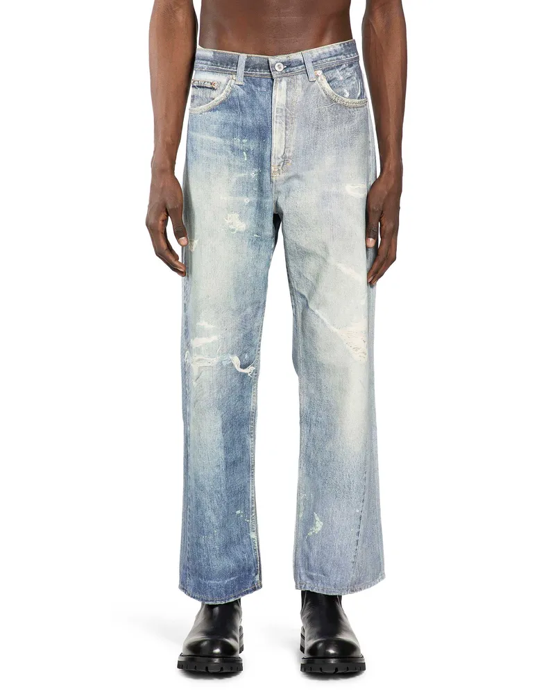 Our Legacy Digital Denim Print Third Cut Jeans Blue