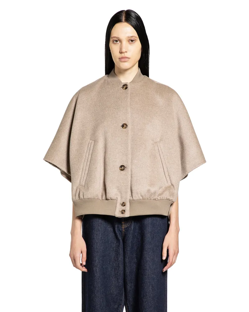 Max Mara Lightweight Cashmere Cape Beige